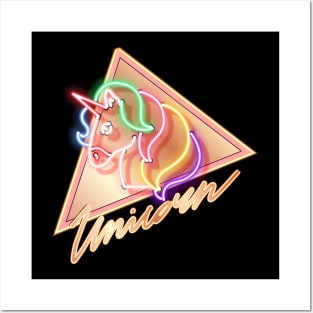 Unicorn Neon Art Posters and Art